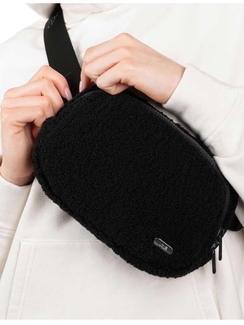 Lole Black Sherpa Crossbody Belt Bag